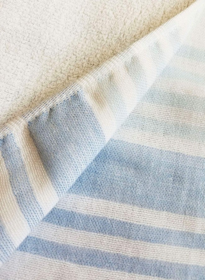 إيبينكا منشفة حمام يابانية من إيبينكا سينشو، فائقة النعومة، سريعة الجفاف، ذات خطوط طرفية بلونين، زرقاء (منشفة حمام) - Image 3