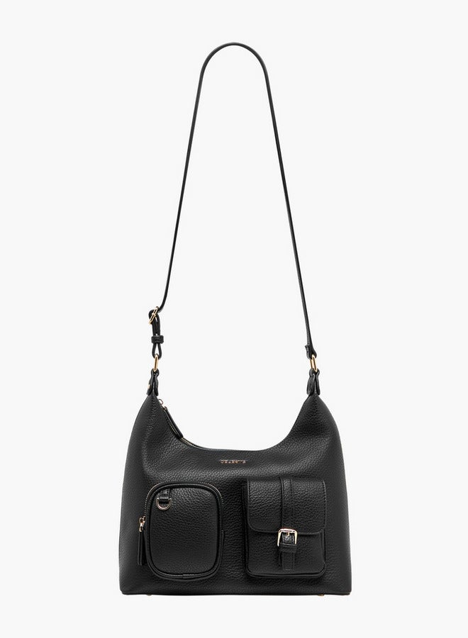 Celeste Textured Shoulder Bag with Zip Closure  - Image 3