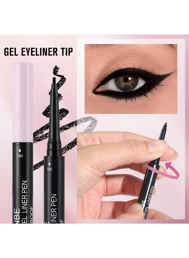 يوكانبي قلم تحديد العيون الأسود من UCANBE، قلم تحديد عيون سائل مزدوج الطرف + قلم تحديد عيون جل 2 في 1، عالي الصبغة وسريع الجفاف، مقاوم للماء ويدوم طويلاً، قلم مكياج عيون بطرف فائق الدقة - Image 5