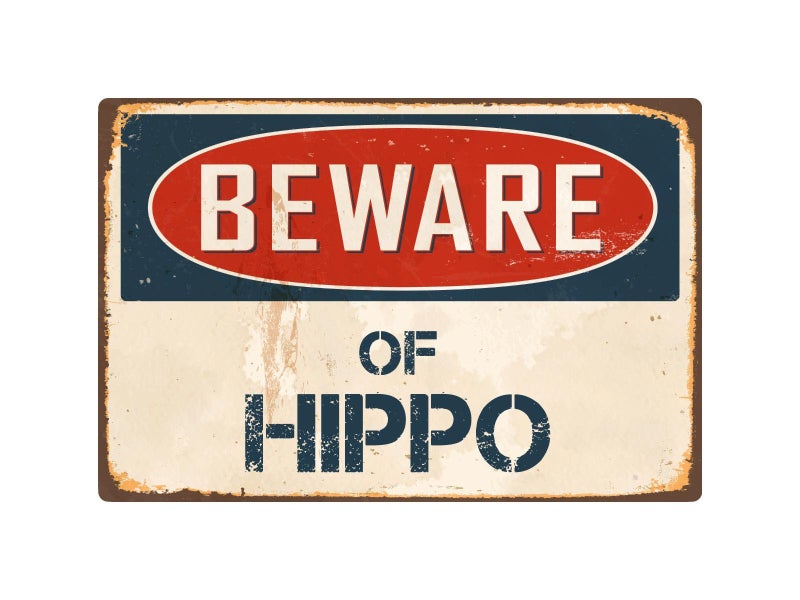 StickerPirate Beware of Hippo 1 8 x 12 Vintage Aluminum Retro Metal Sign VS212
