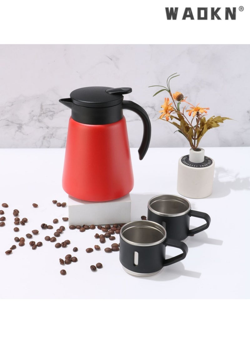 WAOKN - High-Efficiency Insulation Double-Layer 304 Stainless Steel Coffee Kettle, Large Capacity and Portable, Specifically Designed for Office Use（680ml） - Image 1