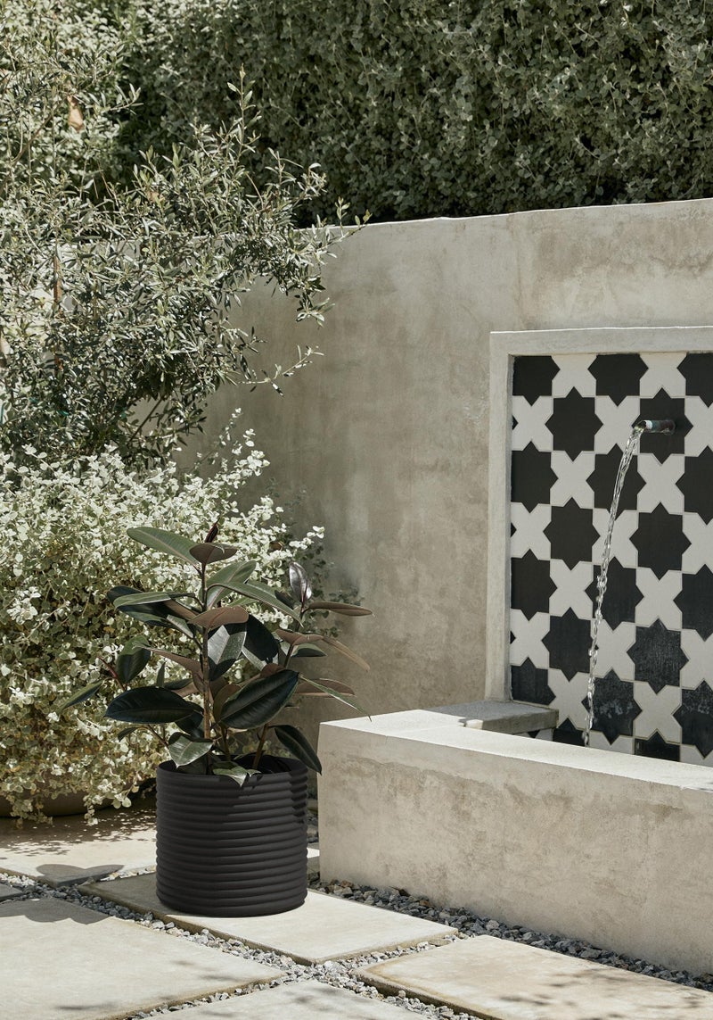 Veradek Mod Series 13" Short Planter for Patio & Backyard | Durable Plastic-Stone Material | Modern DÃ©cor for Plants & Flowers - Image 4