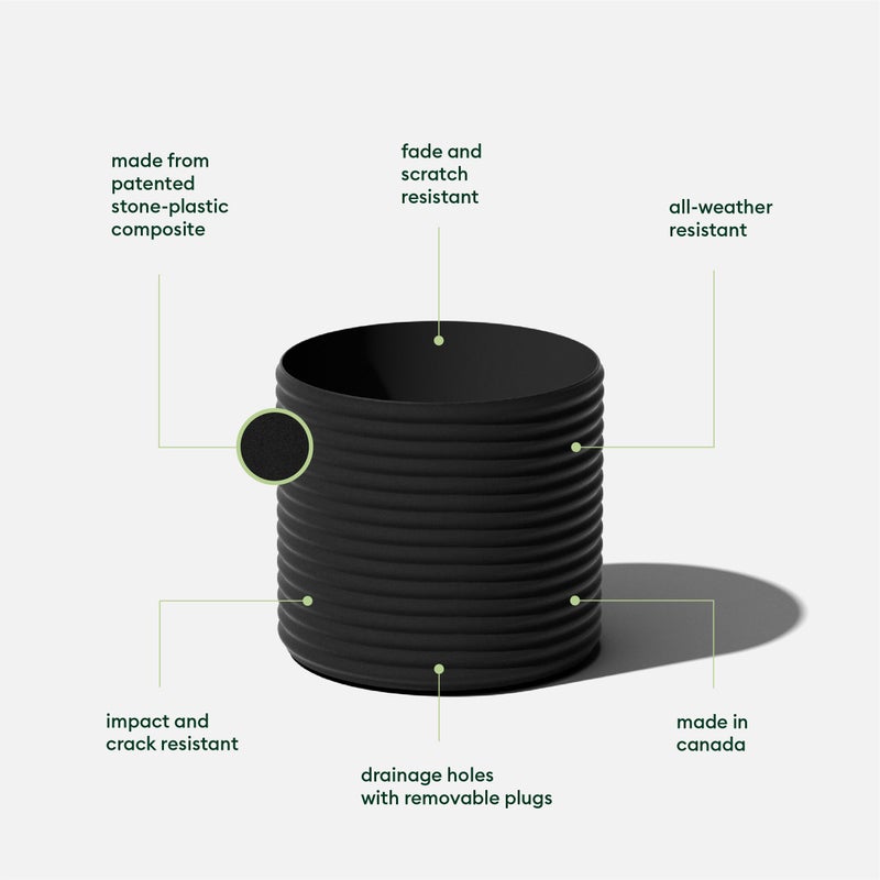 Veradek Mod Series 13" Short Planter for Patio & Backyard | Durable Plastic-Stone Material | Modern DÃ©cor for Plants & Flowers - Image 3