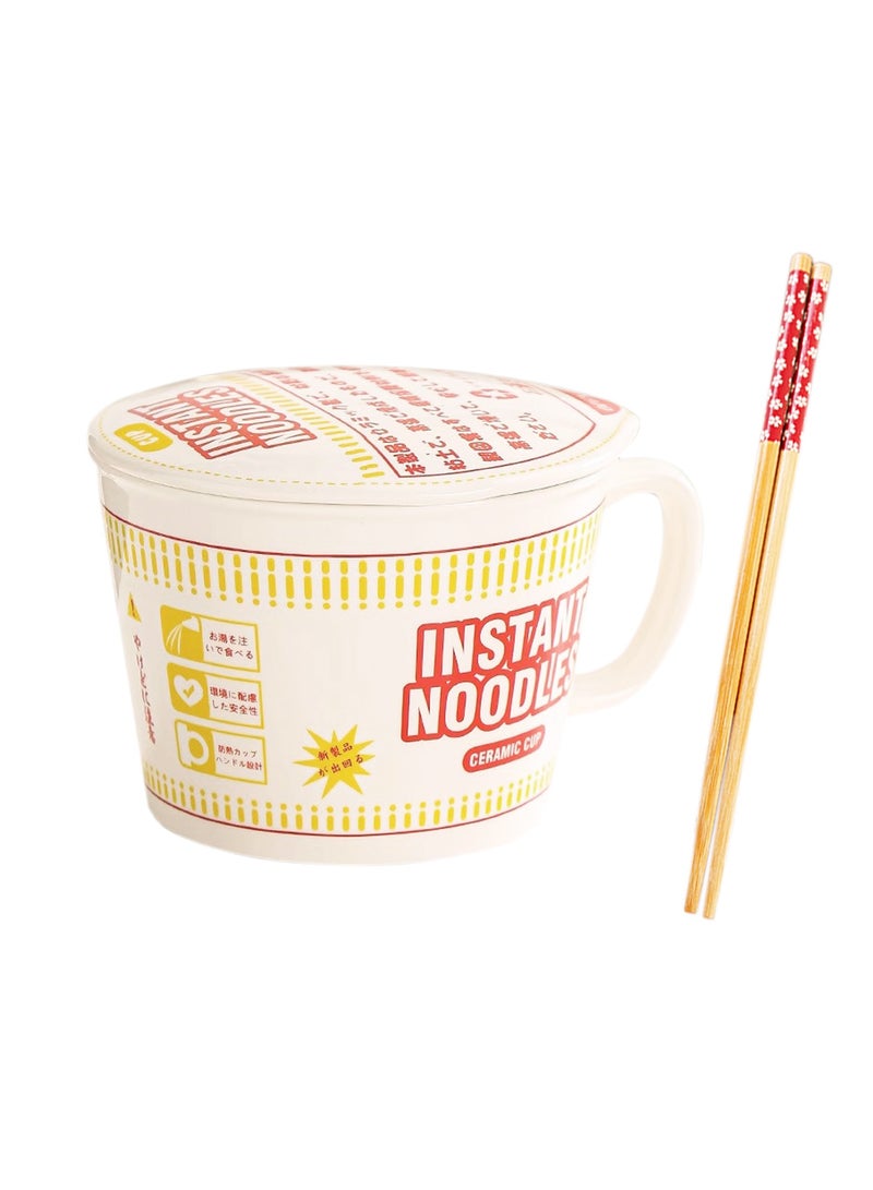 هانغهايجيا وعاء شوربة نودلز رامين سيراميك فوري مع غطاء - Image 1