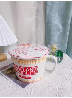 Hanghaijia Creative Ceramic Instant Noodle Ramen Soup Bowl with Lid  - Image 3