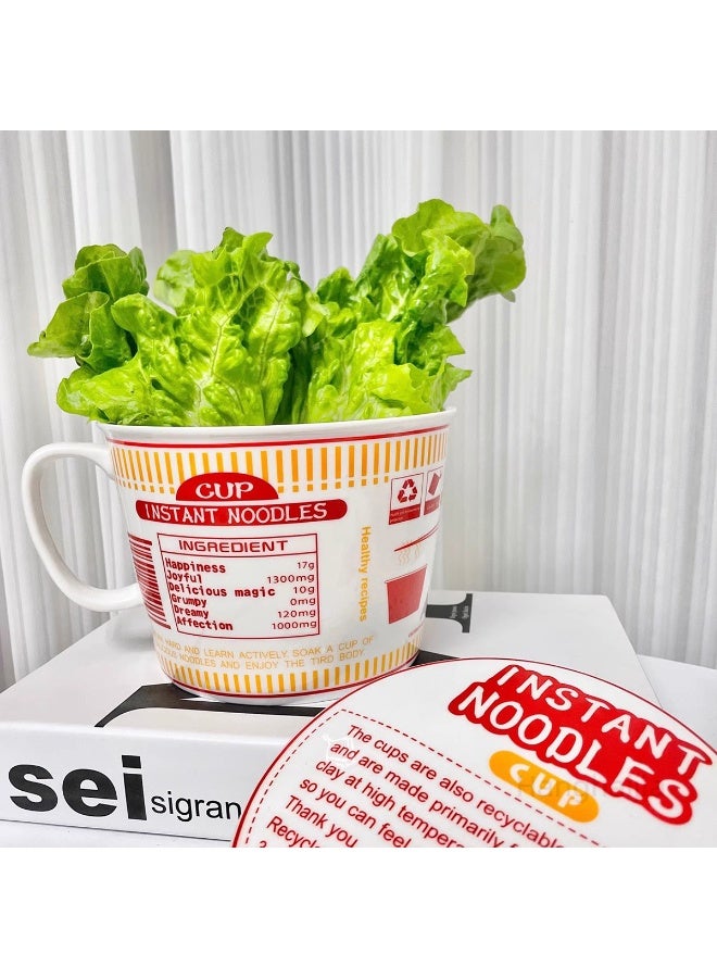 هانغهايجيا وعاء شوربة نودلز رامين سيراميك فوري مع غطاء - Image 4