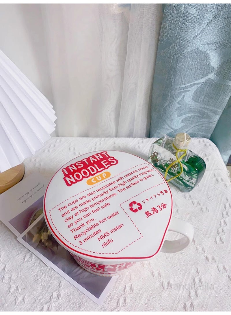 هانغهايجيا وعاء شوربة نودلز رامين سيراميك فوري مع غطاء - Image 2