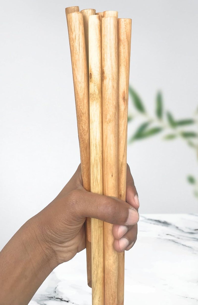 bloomax ® 10 قطع 12 بوصة، قطر-10 مم قضبان خشبية دائرية | قضبان خشب | عصي خشبية صلبة، ماكرامي، تعليق على الحائط، مشاريع فنون وحرف، DIY والمزيد (تشطيب قياسي) - Image 2