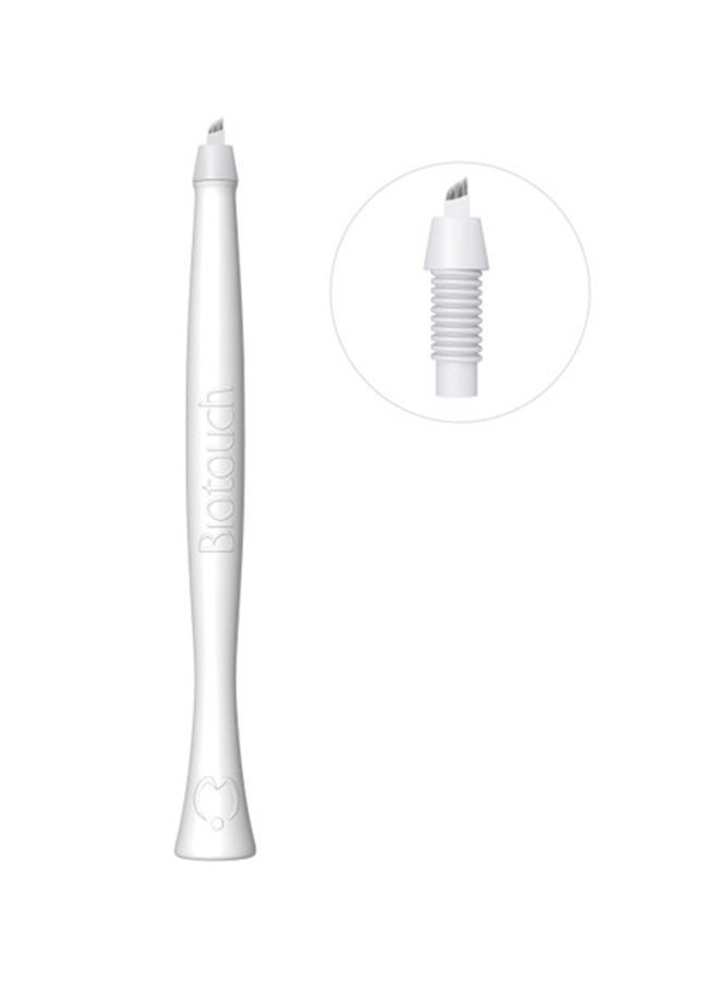 Biotouch Feather Touch Disposable White Pen With 14 Prong Needle 10 Sets Bag