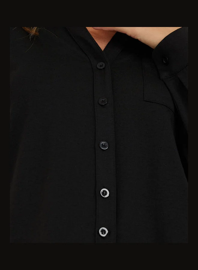 Styli Button Through Collarless Shirt & Shorts Set