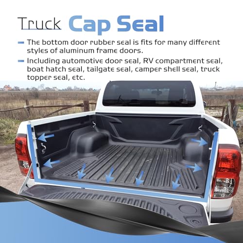 Sconva 6 FT Truck Cap Rubber Weather Seal, Double Leaf Bottom Rear Door Frame Seal Strip with T-Channel for Car Camper Boat RV Truck Doors & Home Applications # 4017020000 - Image 3