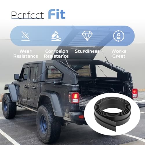 Sconva 6 FT Truck Cap Rubber Weather Seal, Double Leaf Bottom Rear Door Frame Seal Strip with T-Channel for Car Camper Boat RV Truck Doors & Home Applications # 4017020000 - Image 5