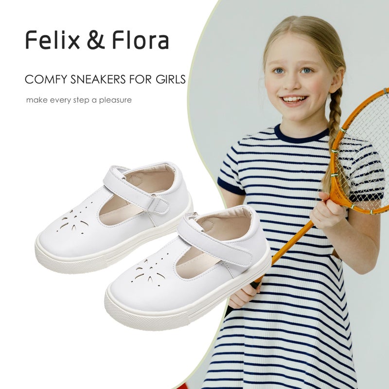 Felix & Flora Toddler/Little Kid Girls Running Shoes Sneakers Princess Casual Sports Shoes(White,5 Toddler) - Image 4