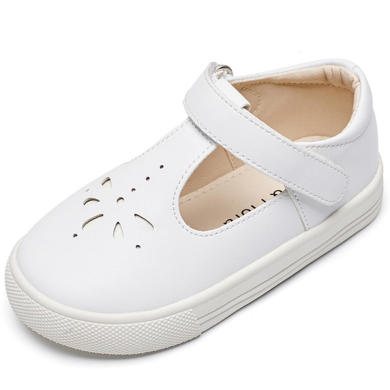 Felix & Flora Toddler/Little Kid Girls Running Shoes Sneakers Princess Casual Sports Shoes(White,5 Toddler) - Image 1