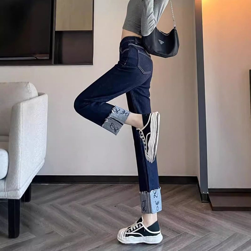 جينز يومي بتصميم كلاسيكي أوروبي-أمريكي عتيق مقاس_S - Image 3