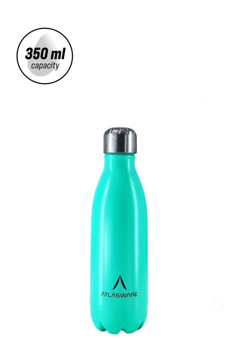 Atlasware Water Bottle with a Capacity of 350 ml, Stainless Steel Water Bottle that keeps Cold for 34 Hours and Keeps Heat for 12 Hours, Tiffany  - Image 2