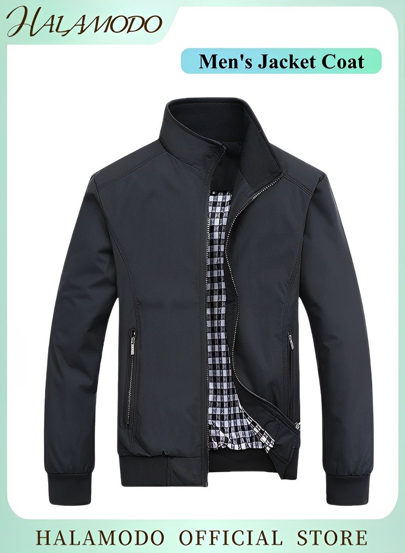 HALAMODO Men's Jacket Coat Slim Fit Lightweight Softshell Flight Bomber Jacket Casual Shell Jacket Zip Up Lightweight Windbreaker Outdoor Recreation Coat  - Image 1