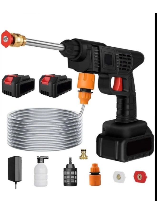 TIITAS Cordless Pressure Washer 48V with Double Battery Rechargeable, Portable High Pressure Car Washing Pump, Electric Cleaner Gun with 9m Hose for Car, Garden & Home – Multicolor - Image 1