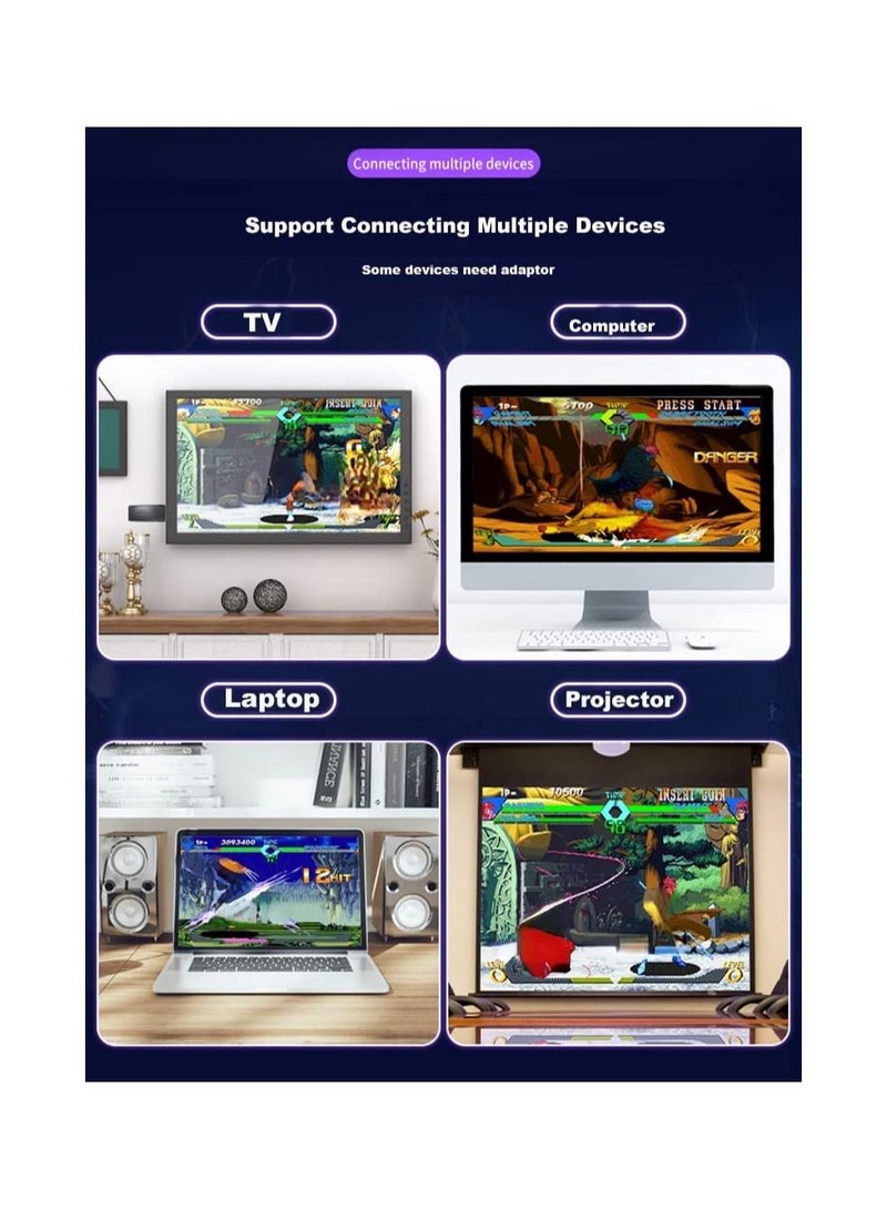 2.4G Wireless Controller Gamepad Console Stick Plug and Play Video Game Stick with 10000+ Games 9 Classic Emulators 4K High Definition HDMI Output for TV with Dual 2.4G Wireless Controllers - Image 4