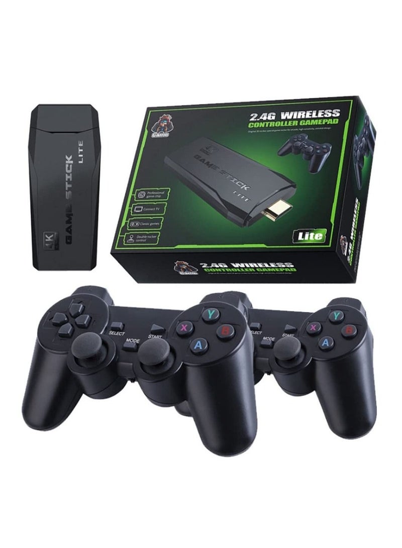 2.4G Wireless Controller Gamepad Console Stick Plug and Play Video Game Stick with 10000+ Games 9 Classic Emulators 4K High Definition HDMI Output for TV with Dual 2.4G Wireless Controllers - Image 1