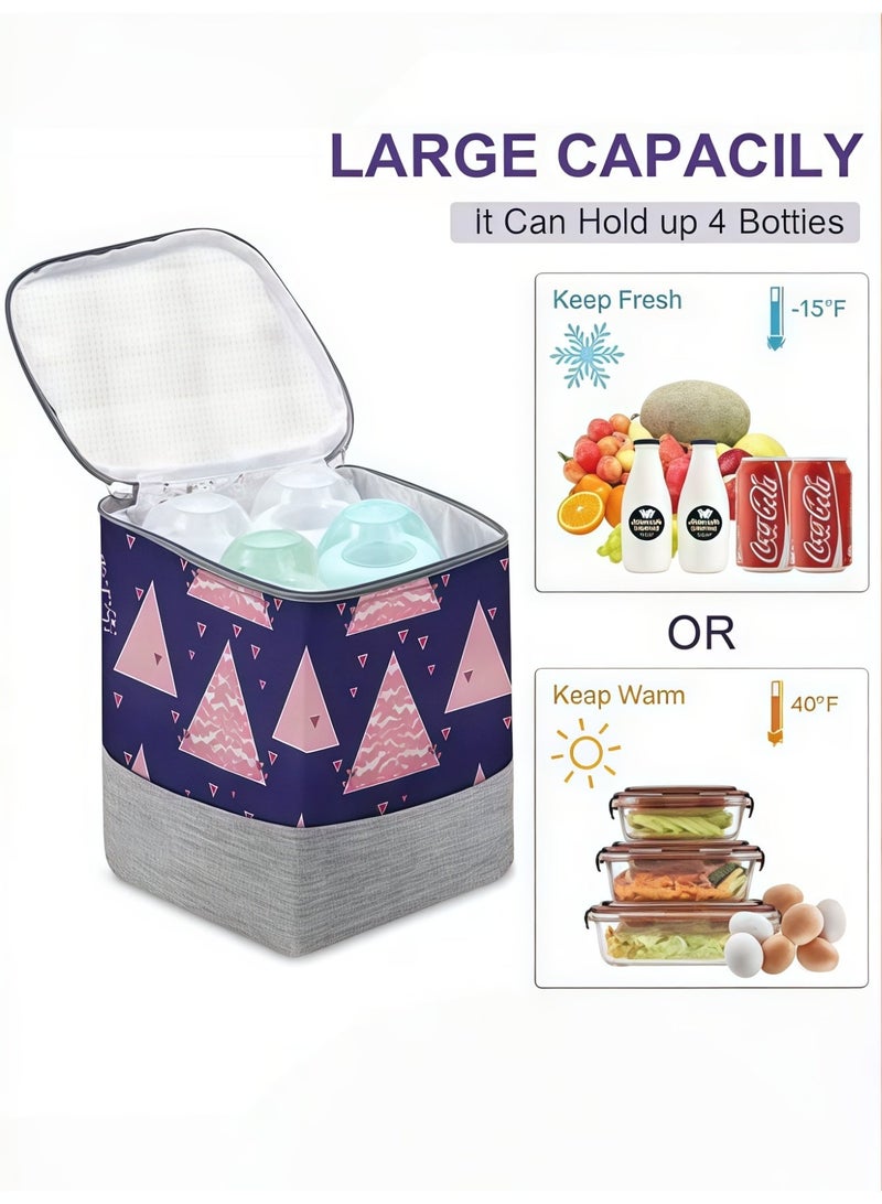 MIXDE Baby Bottle Bag With 4 Layers Formula Dispenser,Portable Baby Bottle Cooler Bags,Milk Powder Dispenser Formula Container For Travel,Baby Feeding Food Storage Container Bag For Nursing Mom - Image 3