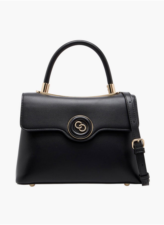 Celeste Women's Solid Satchel Bag with Detachable Strap and Flap Closure  - Image 1