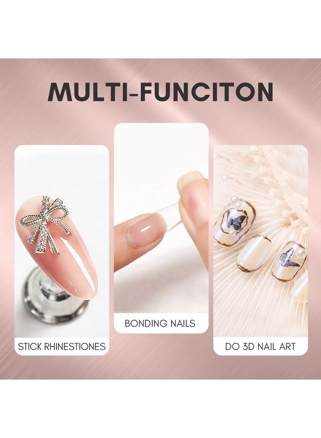 MAKARTT Gel Nail Glue Solid Nail Gel For Soft Gel Nail Tips 20Ml Nail Lamp Needed Multifunctional Nail Tools Strong Adhesive Rhinestone Glue Gel For Nail Charms Nail Gems Pack Of 2  - Image 5