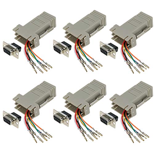 Dahszhi DB9 Ethernet Adapter, DB9 to RJ45 Modular Adapter, F/F - Image 1