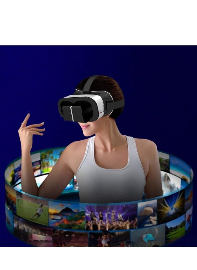 Generic VR Digital Glasses Headset 3D Virtual Reality Headworn Game Glasses Giant Screen Cinema Effect Portable Head Sets VR Glasses with Remote Control for Children Family Friend Gifts  - Image 1