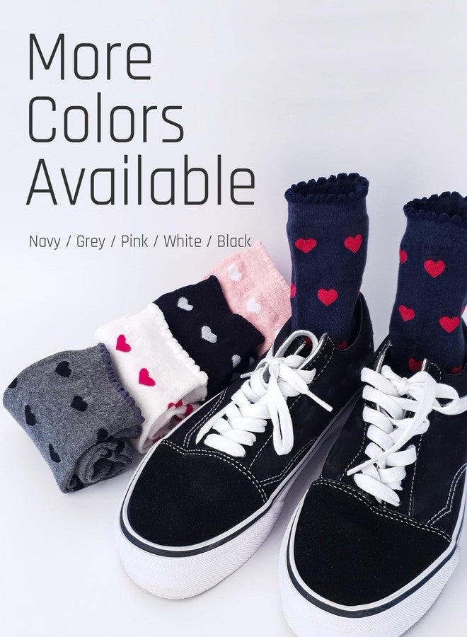 كيوتي مانجو جوارب نسائية من كيوتي مانجو، 5 أزواج، قطنية مطبوعة بنقشة قلوب، للاستخدام اليومي، جوارب مميزة عالية الجودة، ناعمة وجميلة، متوفرة بمقاسات 6، 7، 8، 9، 10 للنساء - لون وردي - Image 2