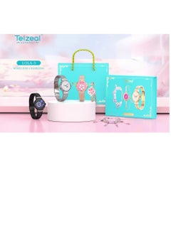 Telzeal Smart Watch LOLA-3 For Women 2 Pair Strap and Bracelet Embroidered and an Additional Watch  - Image 2