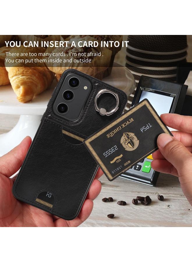 S-TOP Case For Samsung Galaxy S23+ 5G Calf Texture Card Slot Ring Holder Phone Case - Image 5