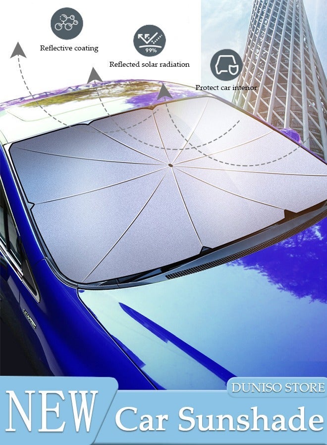 DUNISO Foldable Car Windshield Sunshade Umbrella Protect Car from UV Rays and Heat Keeps Cars Cool Sunshade Cover for Car Front Window - Image 1
