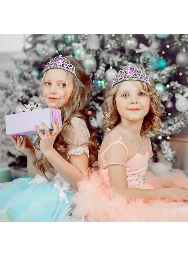 Mermaid Jewelry Kit Set for Kids,Pearl Shell Crown Pendant Bracelets Ear Clips Wand,Princess Dress Up Gloves Party Pretend Play Decorative Accessories (Purple, Set of 7, 9 Pcs) - Image 5
