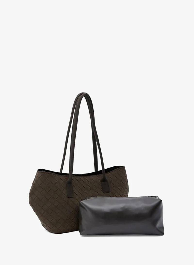 Shule Bags  Veneta Suede Shopper Shoulder Bag – Coffee. for Women | Best Price UAE