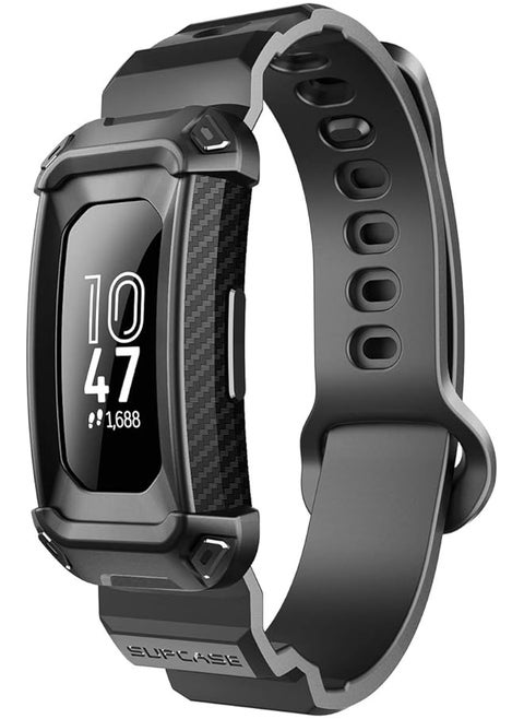 SUPCASE Unicorn Beetle Pro Series Design for Fitbit Inspire & Fitbit Inspire Hr Replacement Bands with Built-in Rugged Protective Case (Black)