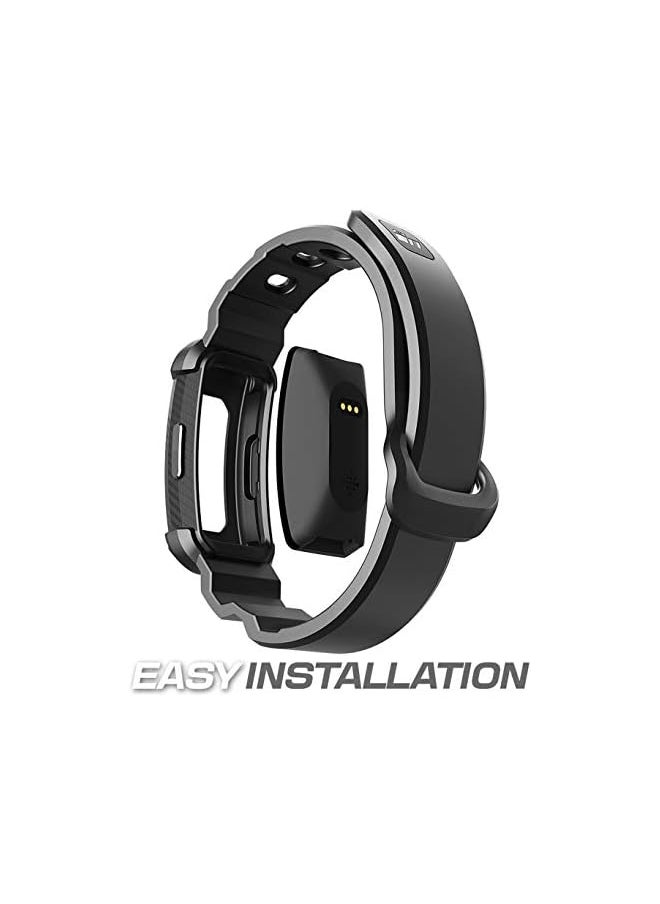 SUPCASE Unicorn Beetle Pro Series Design for Fitbit Inspire & Fitbit Inspire Hr Replacement Bands with Built-in Rugged Protective Case (Black)