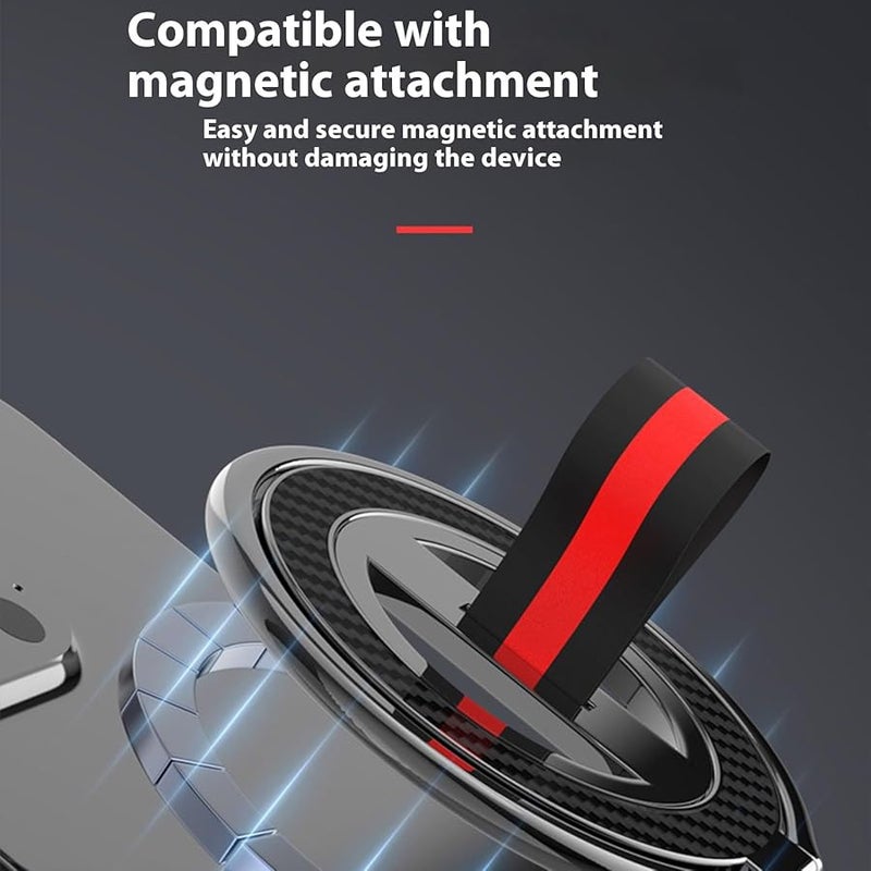 Black and Red Belt Metal Phone Mount with Suction Rotating Foldable Design Antislip Base - Image 5