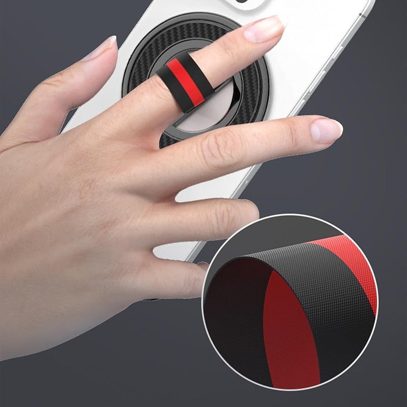 Black and Red Belt Metal Phone Mount with Suction Rotating Foldable Design Antislip Base - Image 4
