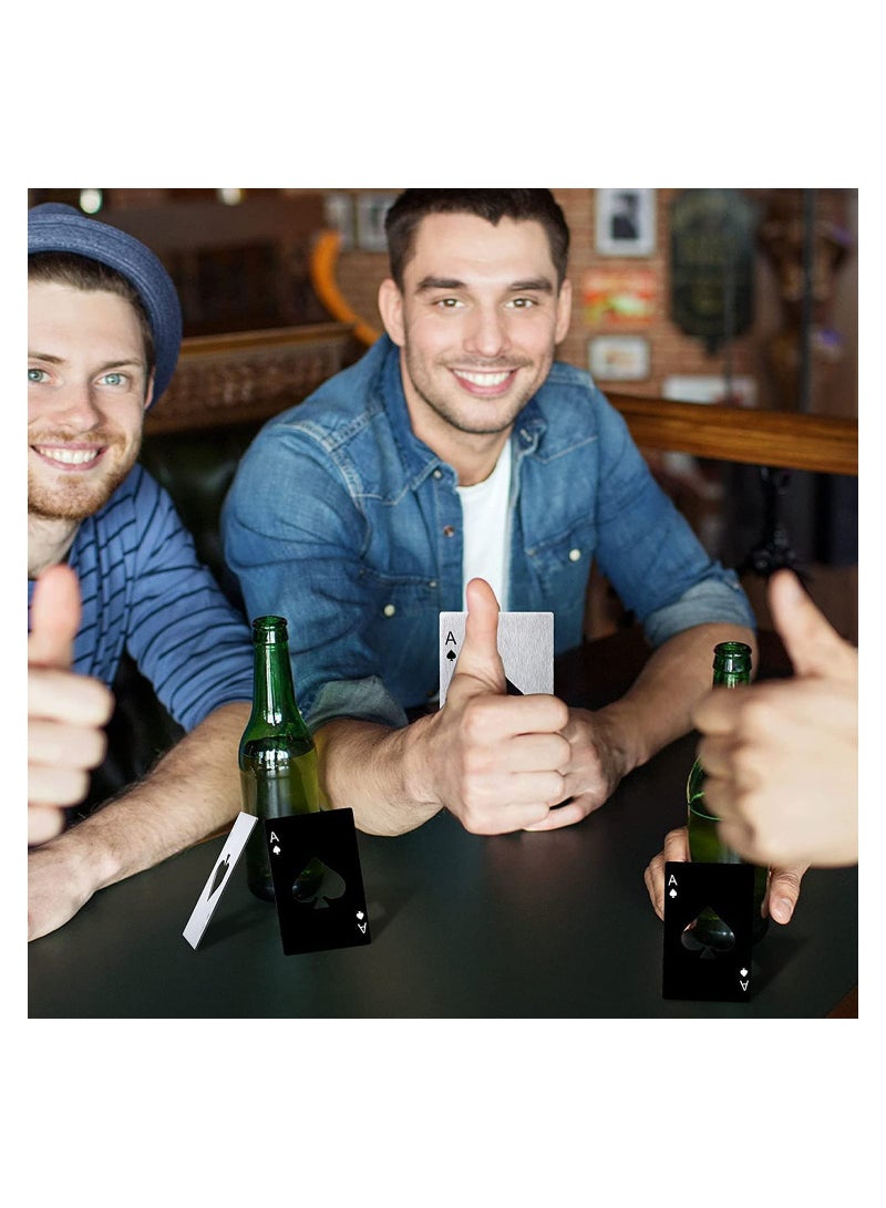 SYOSI Poker Card Bottle Openers, 6Pcs Stainless Steel Can Openers Beer Opener Ace Card Bottle Cap Openers Poker Cap Openers, for Wedding Birthday Party Bridal Shower Table Tools Supplies, Good Gift For Him  - Image 5