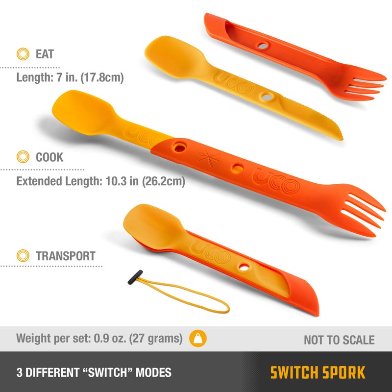 UCO 2-Piece Switch Spork Camping Spoon-Fork-Knife Utensil - Image 5