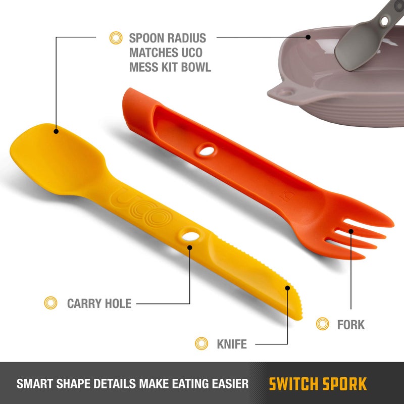 UCO 2-Piece Switch Spork Camping Spoon-Fork-Knife Utensil - Image 4