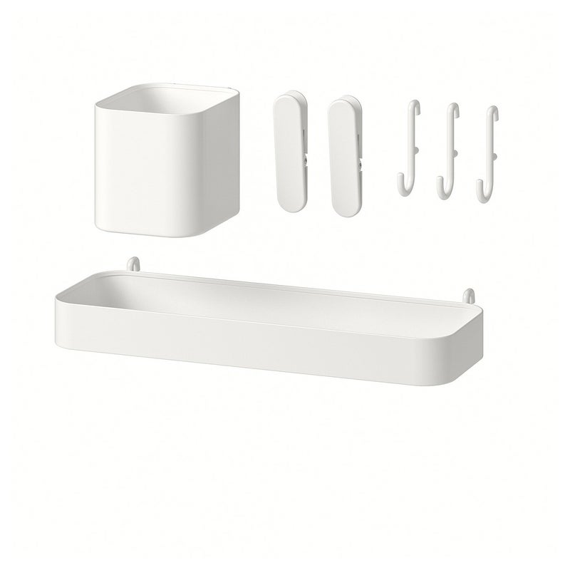 Skadis Pegboard Accessories Set, White, 7 Pieces - Image 1