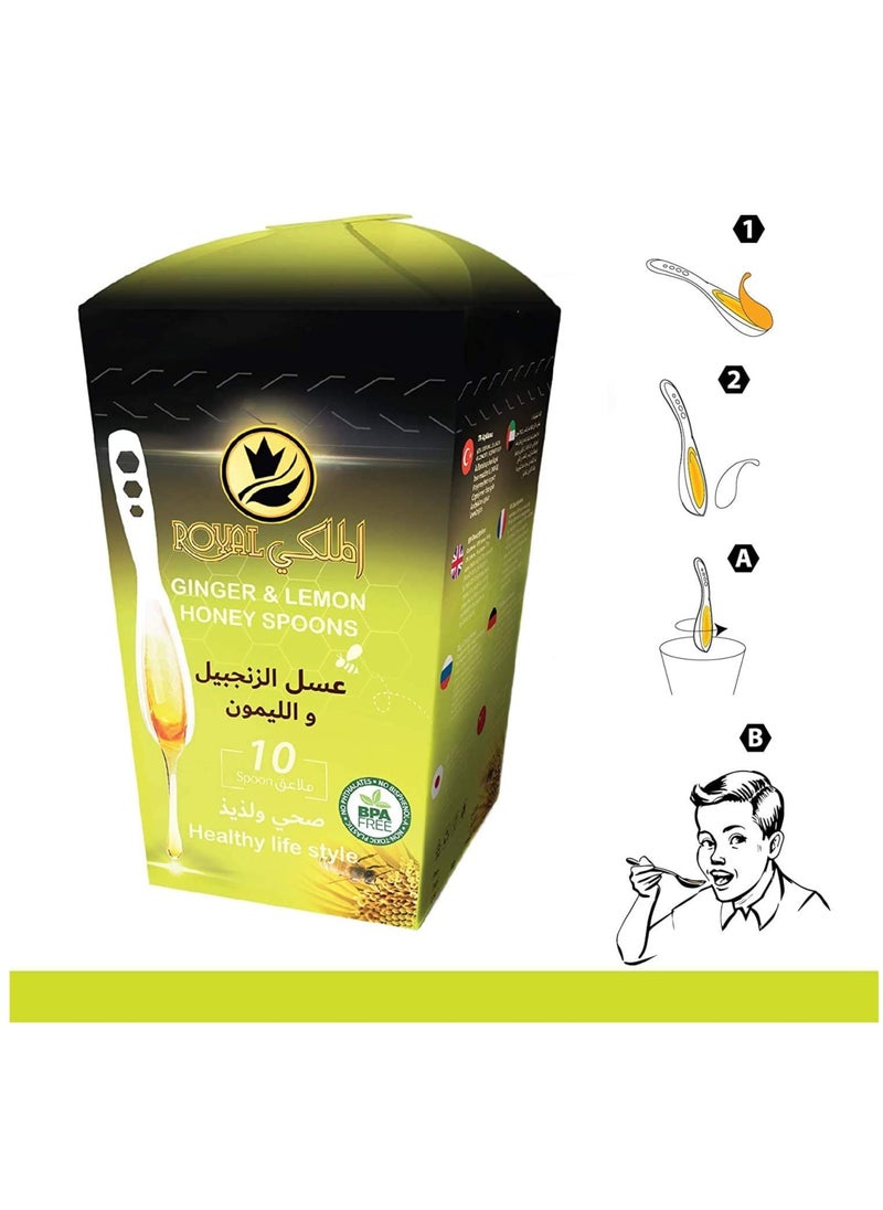 Al Malaky Royal - Natural Pure Ginger And Lemon Honey 10 Spoon - Image 1