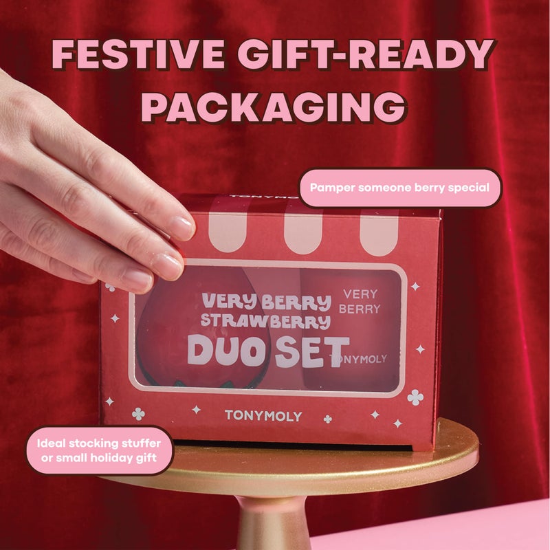 TONYMOLY Very Berry Strawberry Valentineâ€™s Day Gift Set â€“ Hydrating Hand Cream with Sweet Fruity Scent & Limited-Edition Strawberry Candle, Self-Care & Galentineâ€™s Gift for Women - Image 4