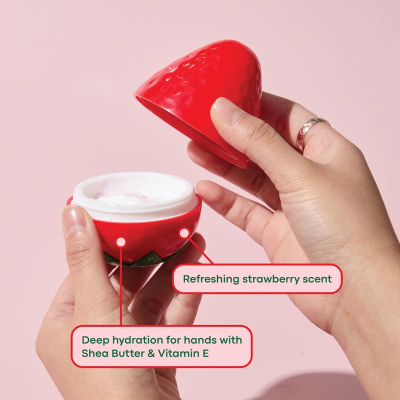 TONYMOLY Very Berry Strawberry Valentineâ€™s Day Gift Set â€“ Hydrating Hand Cream with Sweet Fruity Scent & Limited-Edition Strawberry Candle, Self-Care & Galentineâ€™s Gift for Women - Image 3