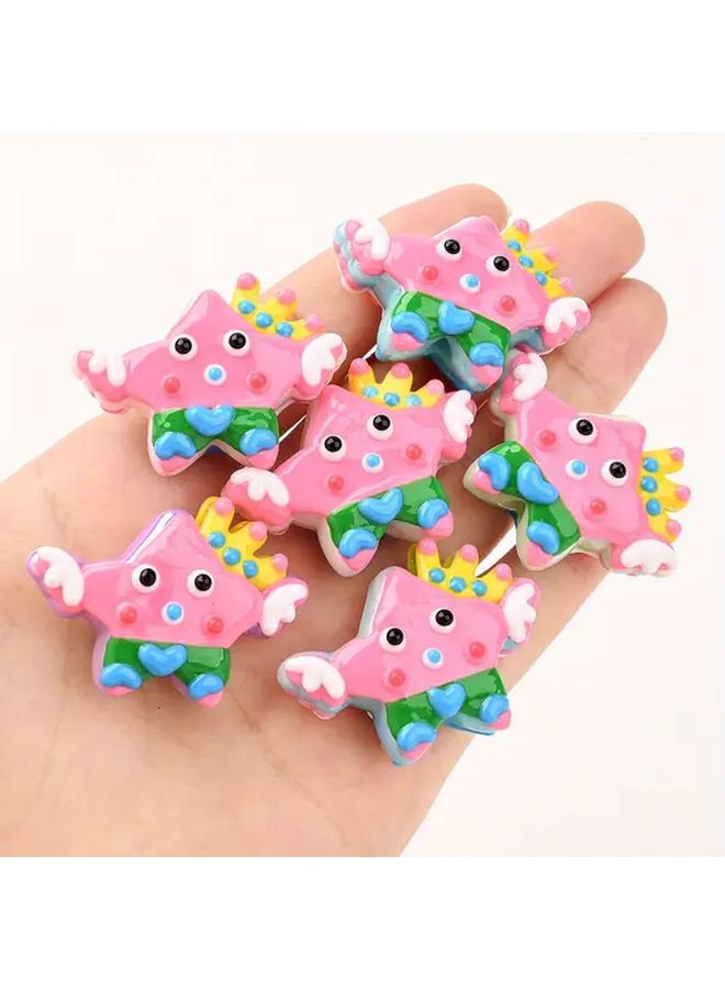 Winged Crown Star Beads Random Color Mixing For DIY Crafts Keychains Decor - Image 5