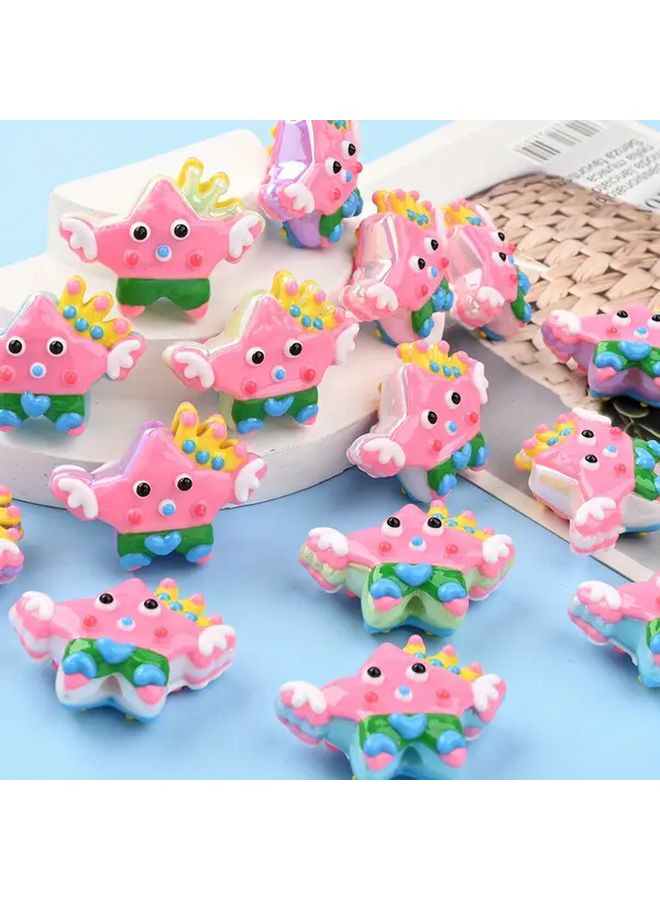 Winged Crown Star Beads Random Color Mixing For DIY Crafts Keychains Decor - Image 2