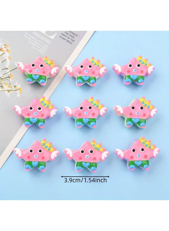 Winged Crown Star Beads Random Color Mixing For DIY Crafts Keychains Decor - Image 4