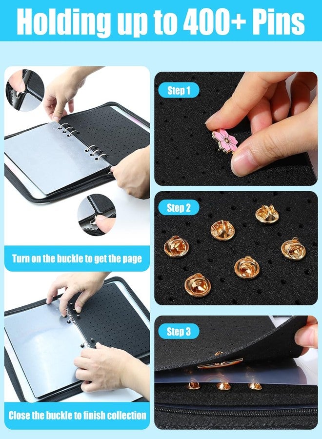 QCCTPUU 6 Pages Enamel Pin Display Book for Collectors - Portable Pin Trading Binder with Clear Protective Pages, Large Capacity Brooch Pin Collection Organizer, Travel-Friendly Gift for Pin Collectors - Image 5